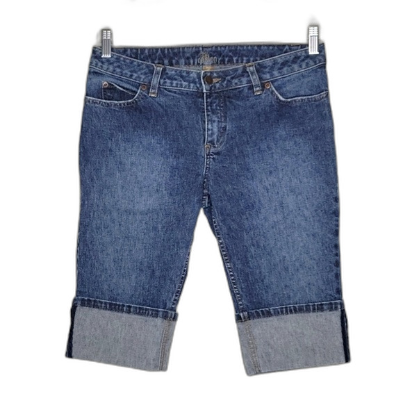 CASLON Cuffed Denim Jean Bermuda Shorts size 8 Petite - Picture 1 of 16
